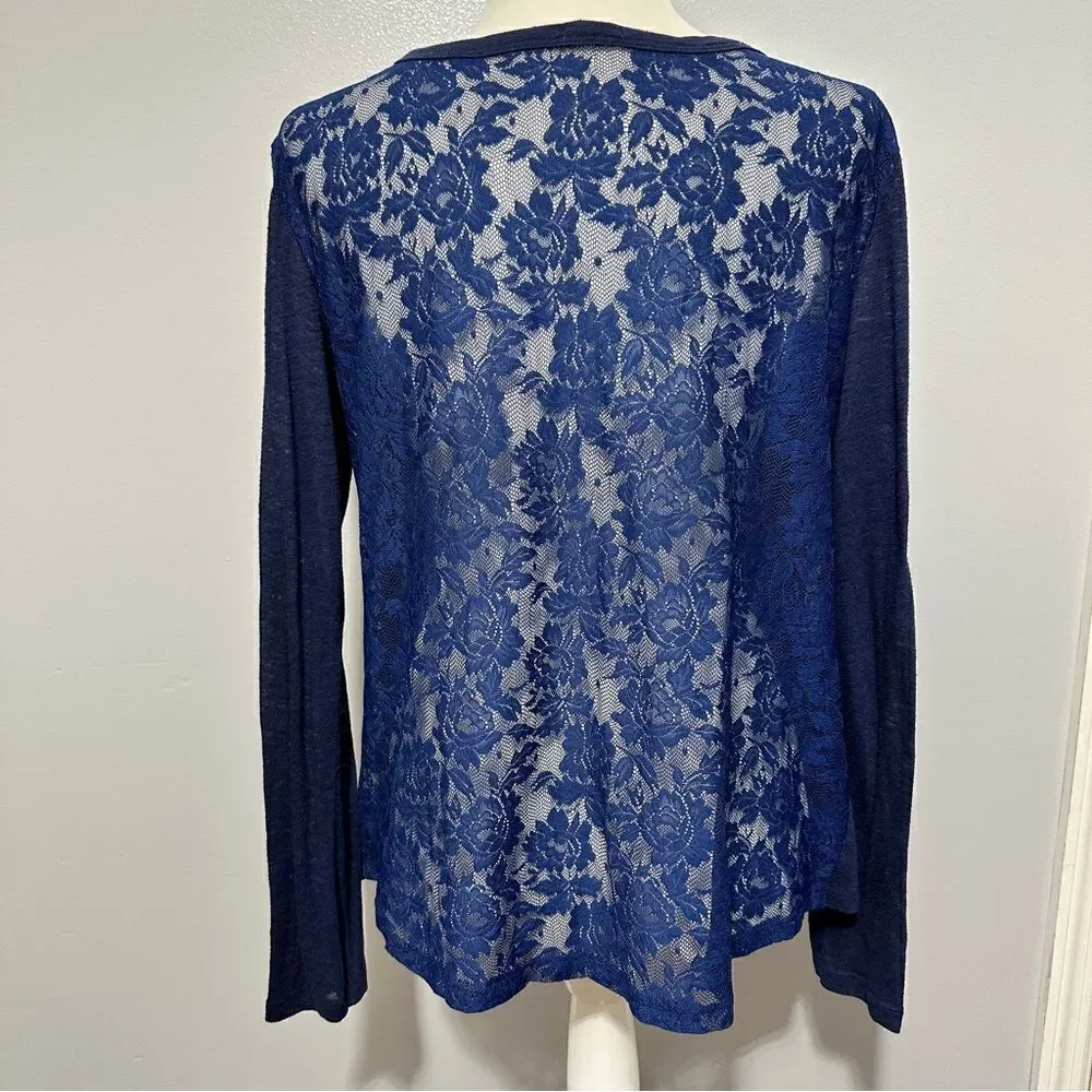Aerie navy blue long sleeve with lace back size M